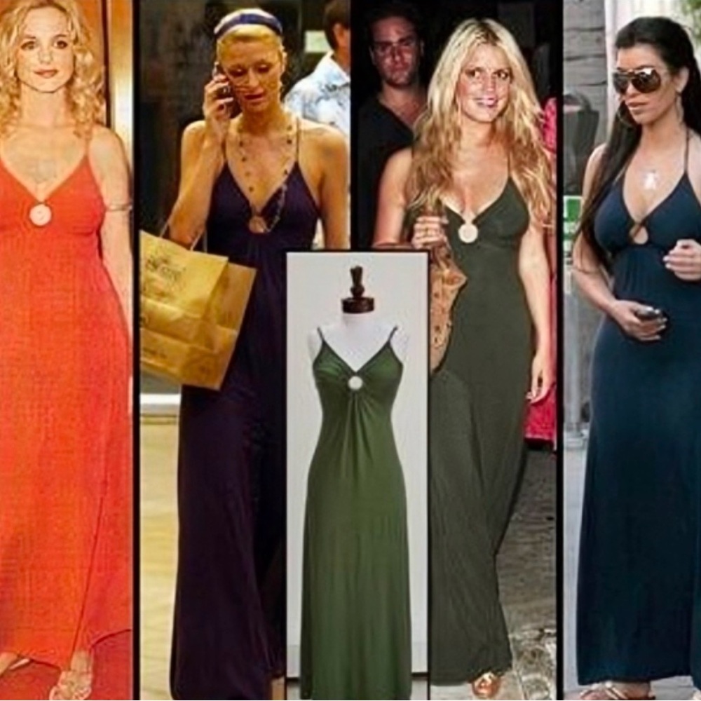 Michelle Jonas Keyhole O Ring halter Maxi Dress 
in Orange - Picture 4 of 11